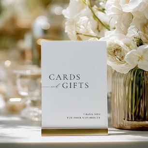 Tarjetas y regalos sencillos en blanco y negro Señ