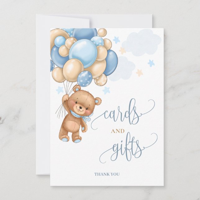 Tarjetas y regalos Teddy Bear Globos Baby Shower R (Anverso)