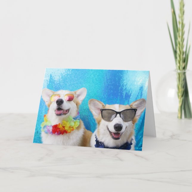Tarjetas y sobres de felicitación de los Corgis de (Anverso)