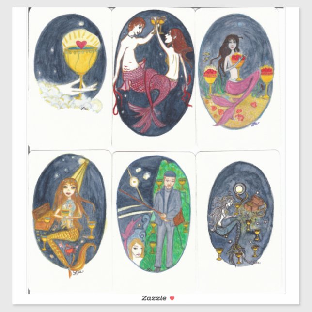 Tarot 14 x 14 Pegatina de vinilo (Hoja)