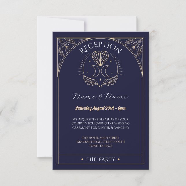 Tarot Bodas Tarjetas de recepción Crystals Corazón (Anverso)