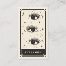 Tarot celeste Lashes tarjeta de negocios negra