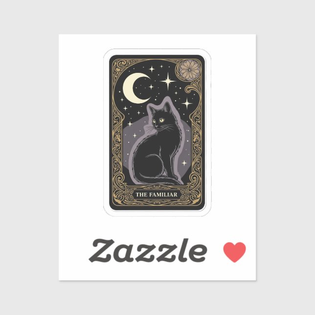 Tarot De Gato Negro - El Pegatina Místico "Familia (Hoja)