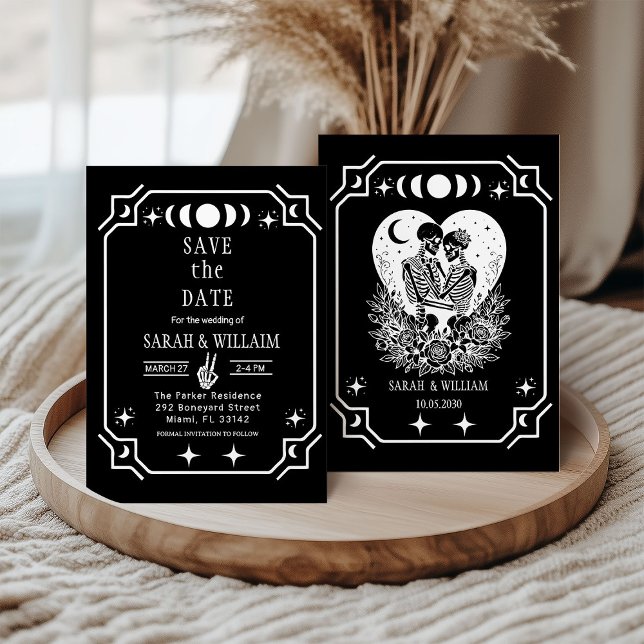 tarot negro Invitación de boda Goth save the date (Subido por el creador)