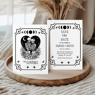 tarot negro Invitación de boda Goth save the date