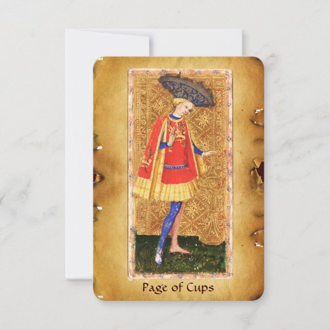 TAROTES DE RENACIMIENTO ANTIGUO / PÁGINA DE CUPS (Anverso)