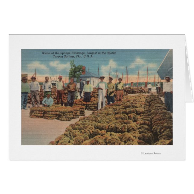 Tarpon Springs, FL - Escena de intercambio de espo (Anverso (Horizontal))