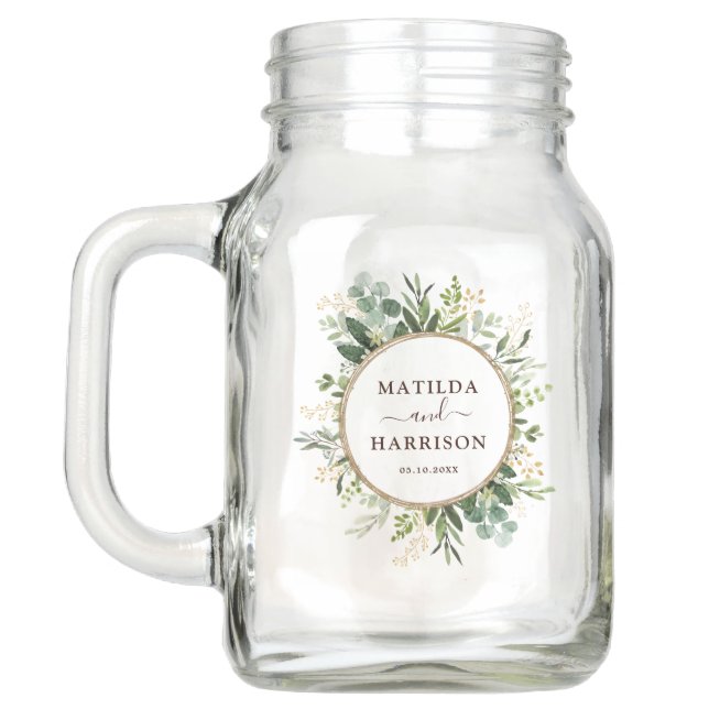 Tarro Agua fresca y exuberante Eucalyptus Wreath verde (Reverso)