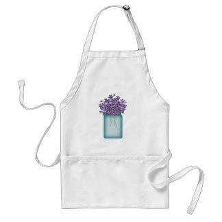 Tarro de albañil del delantal de las violetas