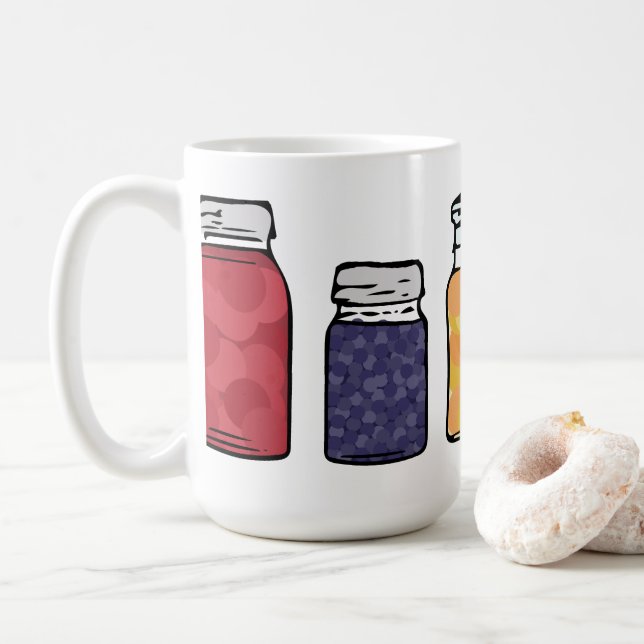 Tarro de albañil que conserva la taza de café (Con donut)