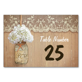 tarro de albañilería e hidrangea tarjetas de númer