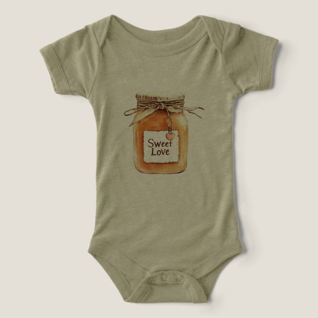 Tarro de amor dulce de caramelo con corazón rosa (Diseño delantero )