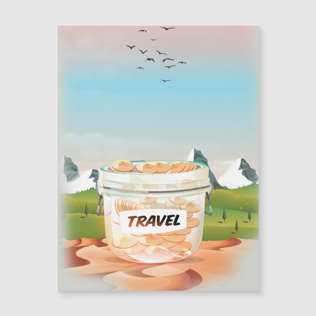 Tarro de dinero de viaje de vidrio (Anverso)