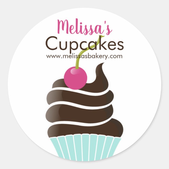 Tarro de la cereza del chocolate o pegatina de (Anverso)