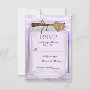 Tarro de Mason Grande y Luces Lavanda Púrpura RSVP