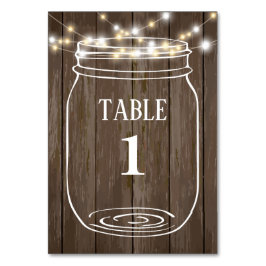 tarro de mason, rústico, tarjeta de mesa