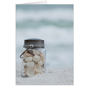 Tarro de Seashells en la playa el   la Florida