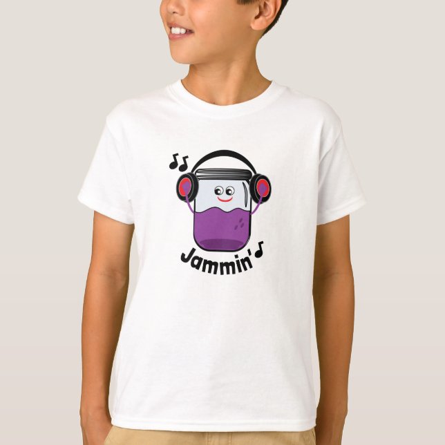 Tarro del atasco de Jammin con la camiseta del (Anverso)