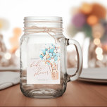 Tarro ¡Podemos Esperar! Baby Shower Mason Jar<br><div class="desc">¡Podemos Esperar! :) Este oso pequeño espera al gran fiesta, sentado en un globo de aire caliente construido con globos marrones y crema. Las acuarelas caprichosas y la tipografía moderna complementan el diseño. Personalice este lindo artículo de Bear Baby Shower con los detalles de su ducha de bebé de forma...</div>