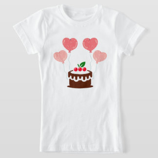 Tarta Cumpleaños Camiseta Impresa Niña