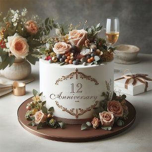 TARTA DE ANIVERSARIO FLORAL SILENCIOSA ELGANT 