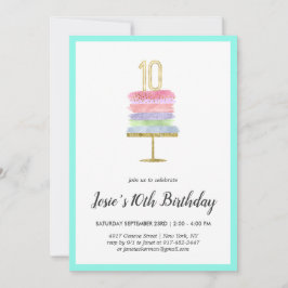 Tarta de Arcoíris | Invitación de cumpleaños númer