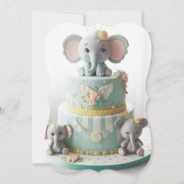 TARTA DE CAPA DE PEQUEÑOS ELEFANTES ADORABLES