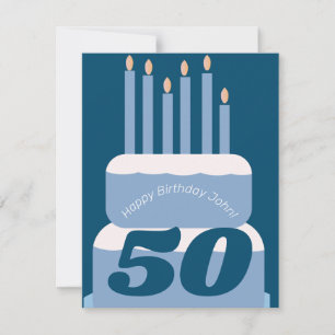 Tarta de Cumpleaños Apilada Azul Cualquier Edad