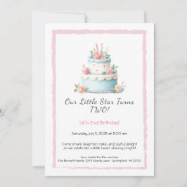 Tarta de cumpleaños azul y roja: Invitación de seg