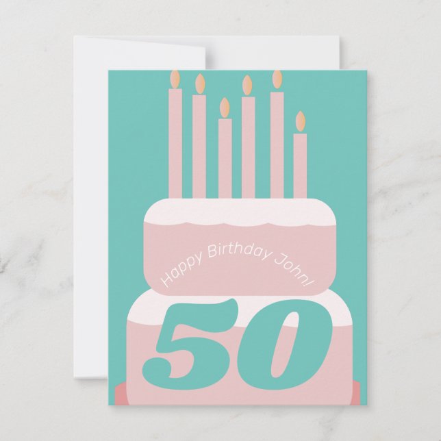 Tarta de Cumpleaños de Varias Capas Rosa Cualquier (Anverso)