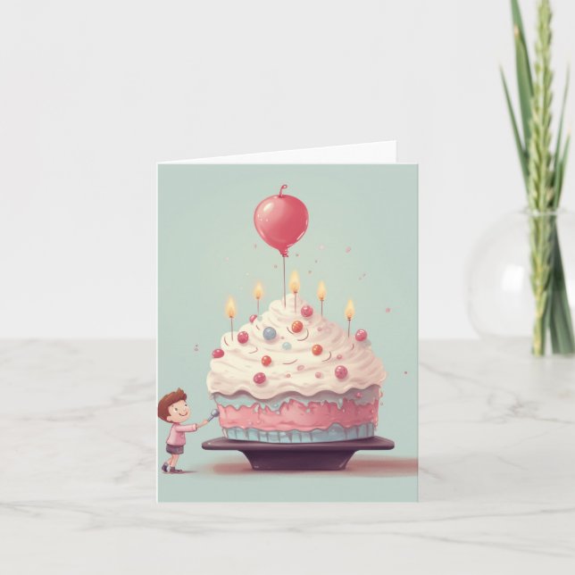 Tarta de cumpleaños, helado, tarjeta de cumpleaños (Anverso)