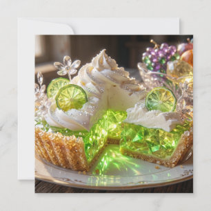 Tarta De Lima Llave Cristalina Brillante En Blanco