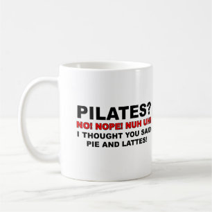 Tarta de Pilates y tazas de café divertidas
