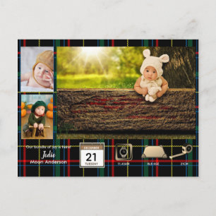 Tartan BABY ESTABLECE Invitación Collage de fotos