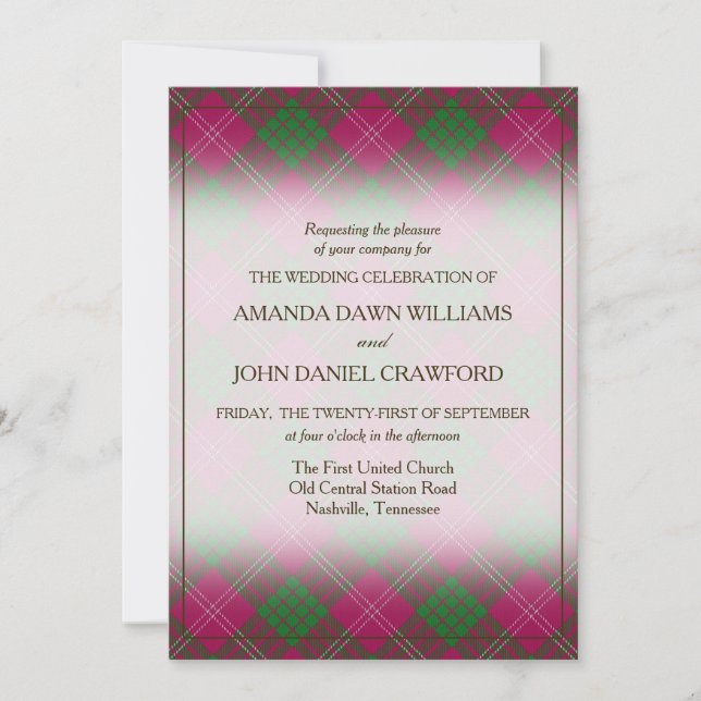 Tartan Beauty Clan Crawford Scottish Plaid (Anverso)
