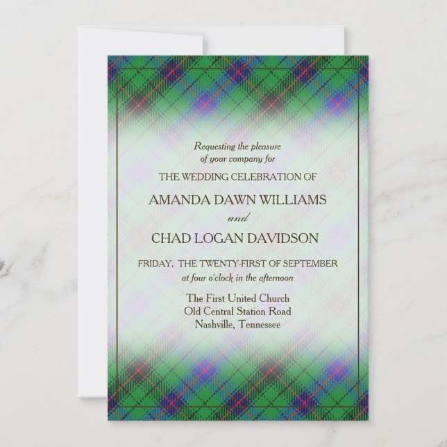 Tartan Beauty Clan Davidson Scottish Plaid (Anverso)