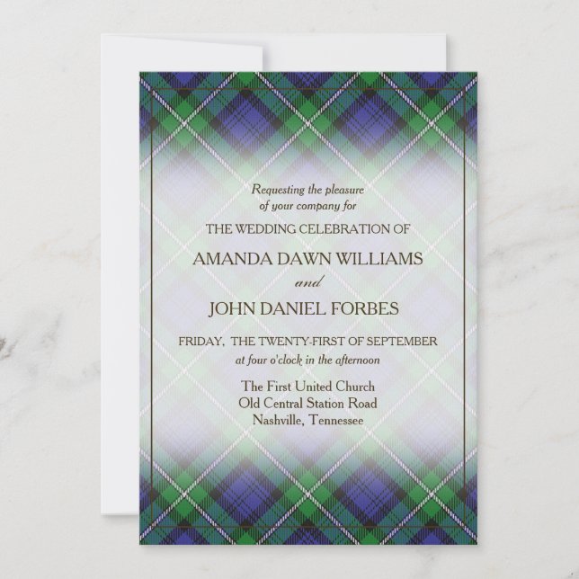 Tartan Beauty Clan Forbes Scottish Plaid (Anverso)