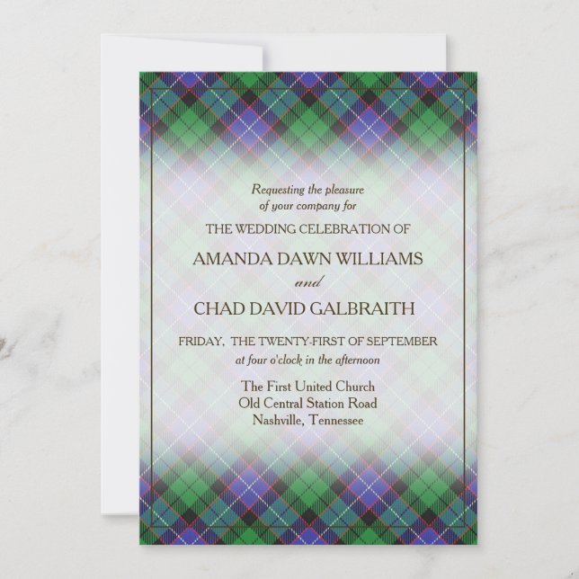 Tartan Beauty Clan Galbraith Scottish Plaid (Anverso)