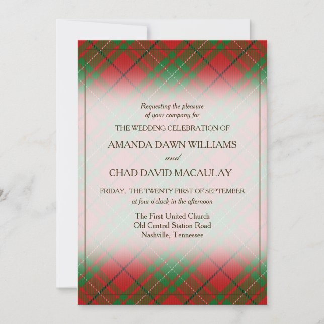 Tartan Beauty Clan MacAulay Scottish Plaid (Anverso)