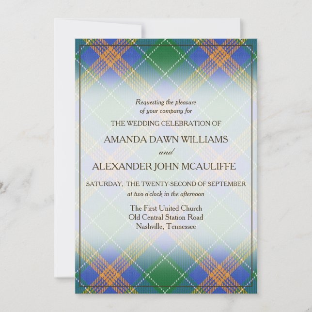 Tartan Beauty Clan MacAuliffe Irish Plaid (Anverso)