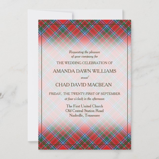 Tartan Beauty Clan MacBean MacBain Escocesa Plaid (Anverso)