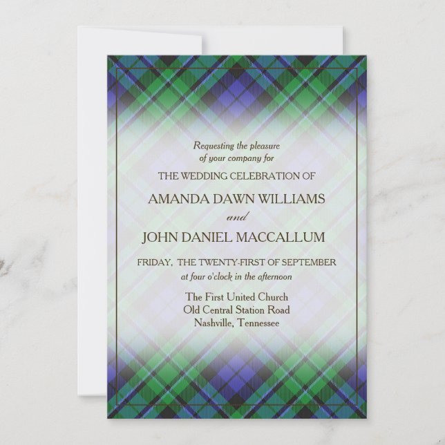Tartan Beauty Clan MacCallum Escocesa Plaid (Anverso)