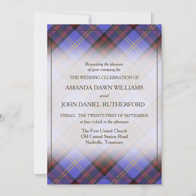 Tartan Beauty Clan Rutherford Escocia Plaid (Anverso)