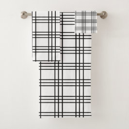 Tartán blanco y negro moderado de plástico