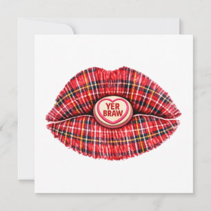 Tartan de regalo escocés Labios Amor Arte Pop