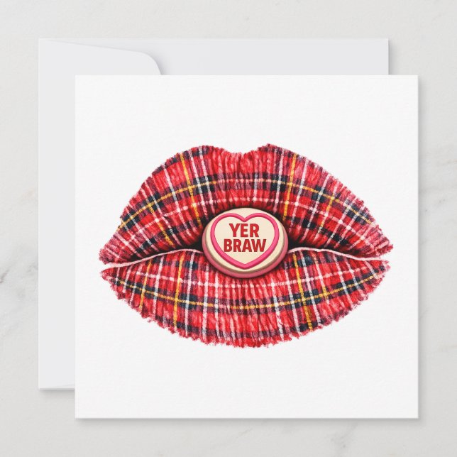 Tartan de regalo escocés Labios Amor Arte Pop (Anverso)