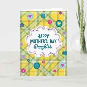 Tartan de tarjeta del Día de la Madre dulce