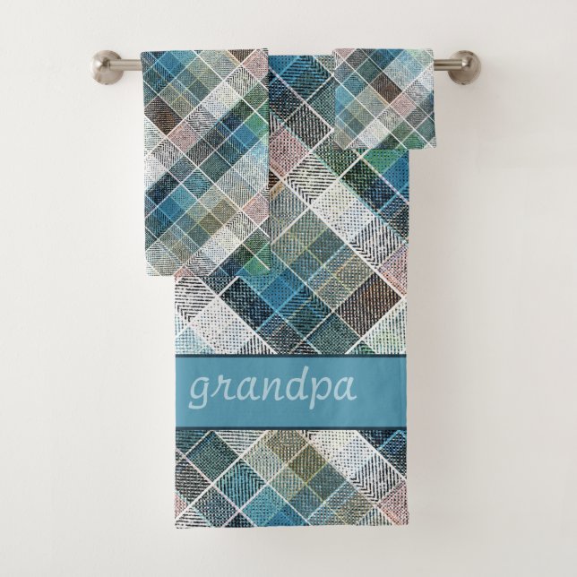 Tartán de textura azul. (In situ)