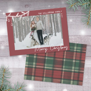 Tartan Dibujado a Mano Feliz Navidad