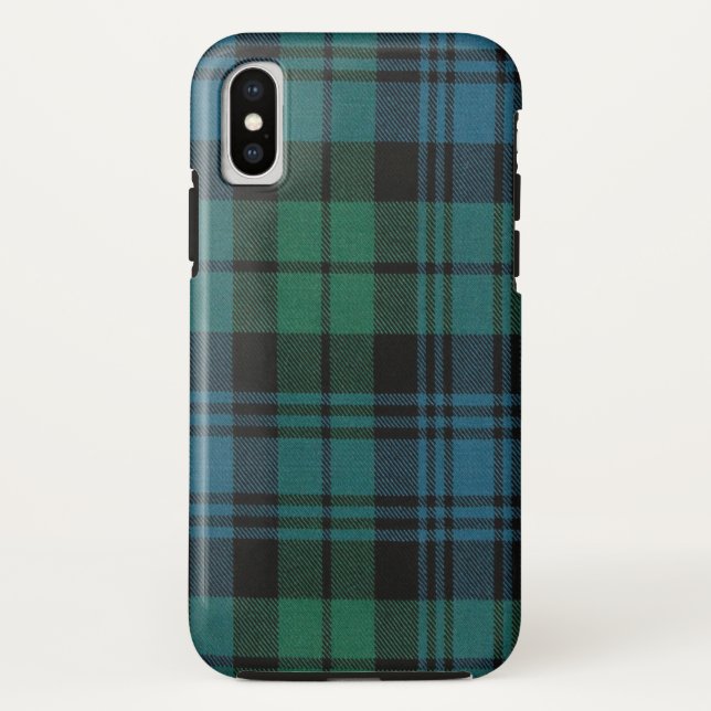 Tartan Fabric Funda-Mate Tough Funda para iPhone X (Reverso)
